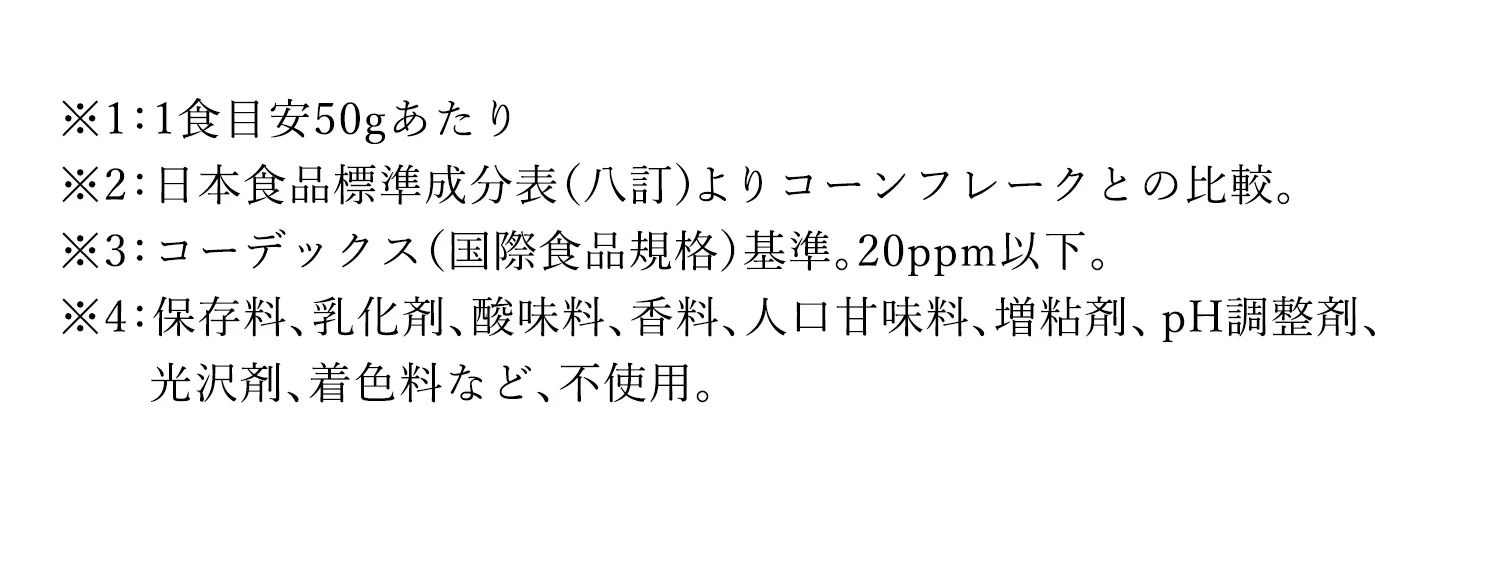 あんグラノーラの栄養成分表示に関する注釈